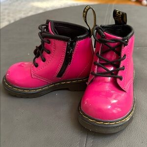 Dr. Martens hot pink and black Lace-Up Boots.  Worn once